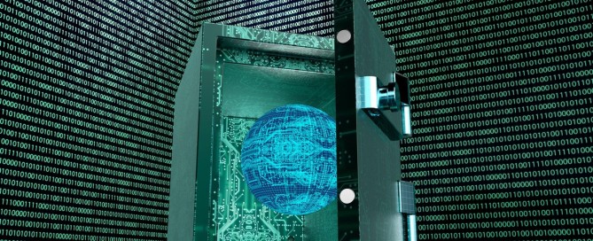 Digital vault protecting online accounts, illustrating password manager security